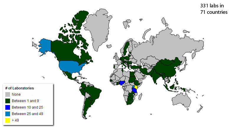 Proficiency Testing Participation Map